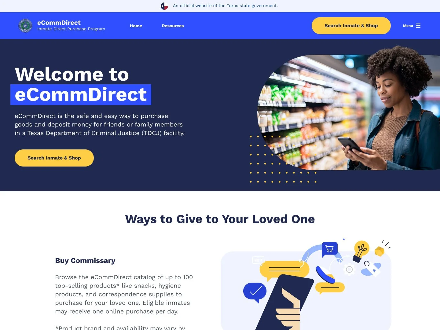 Final desktop designs of the home page, showing blue and yellow color scheme and cut out images of users.