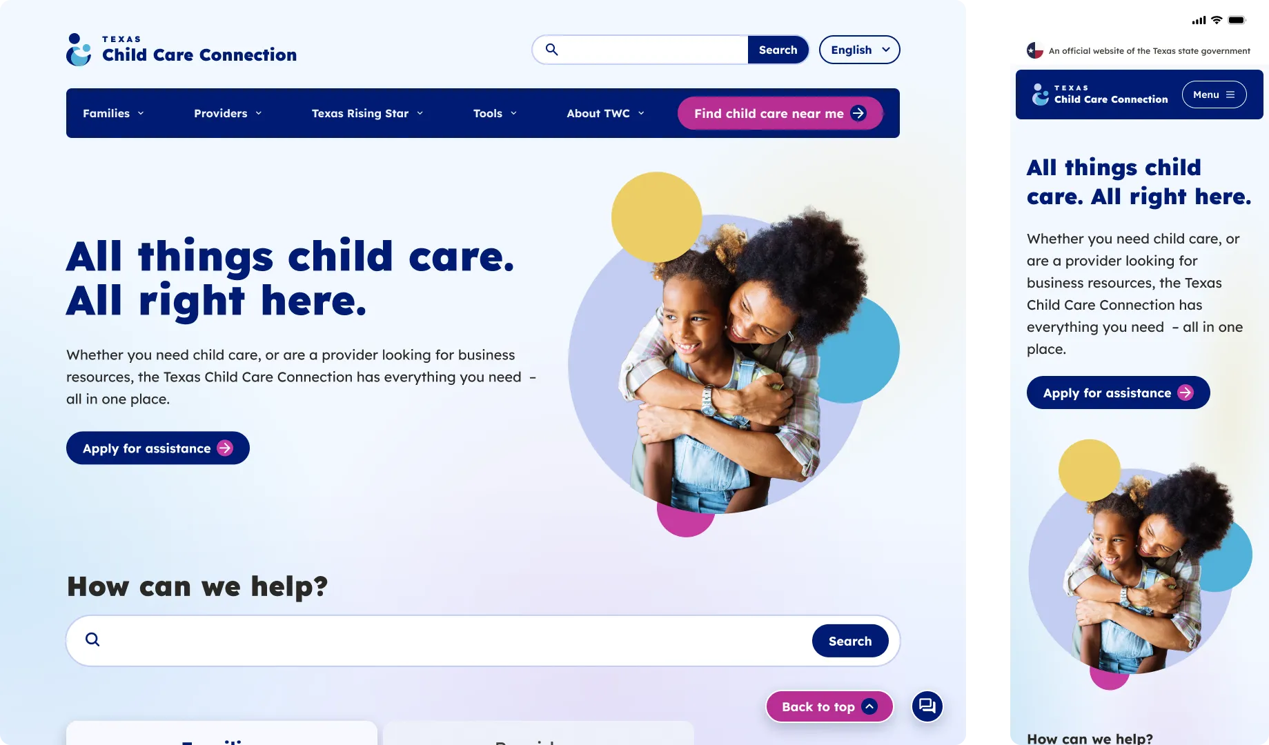 Texas Workforce Commission TX3C website homepage displaying modern layout with hero image and service navigation