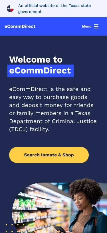 Final mobile designs of the home page, showing blue and yellow color scheme and cut out images of users.